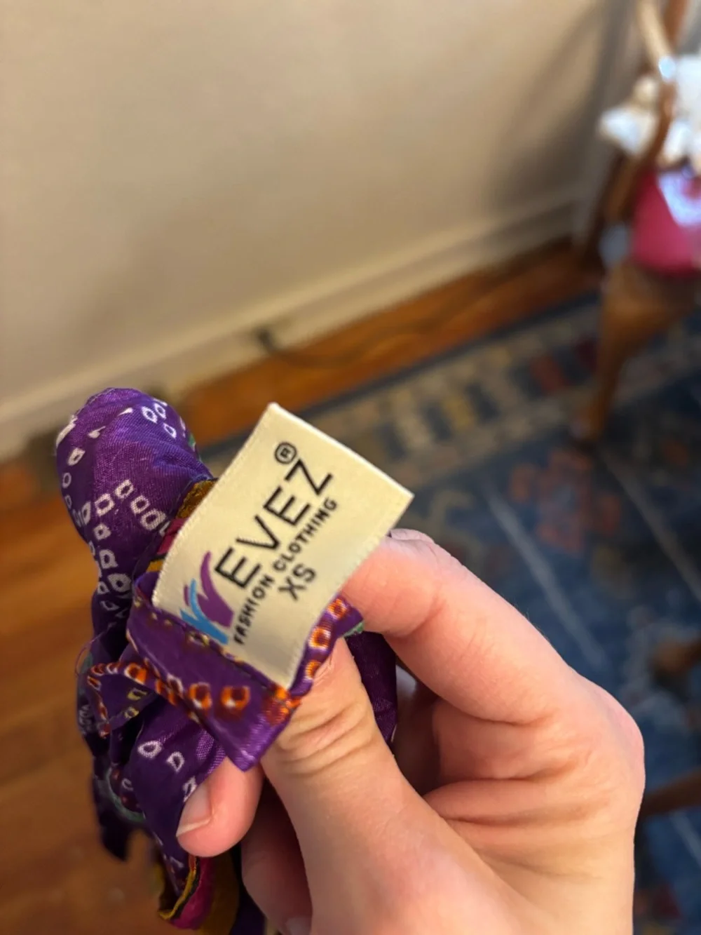 Vibrant Orange & Purple Patchwork Boho Wrap Skirt - Picture 2 of 3